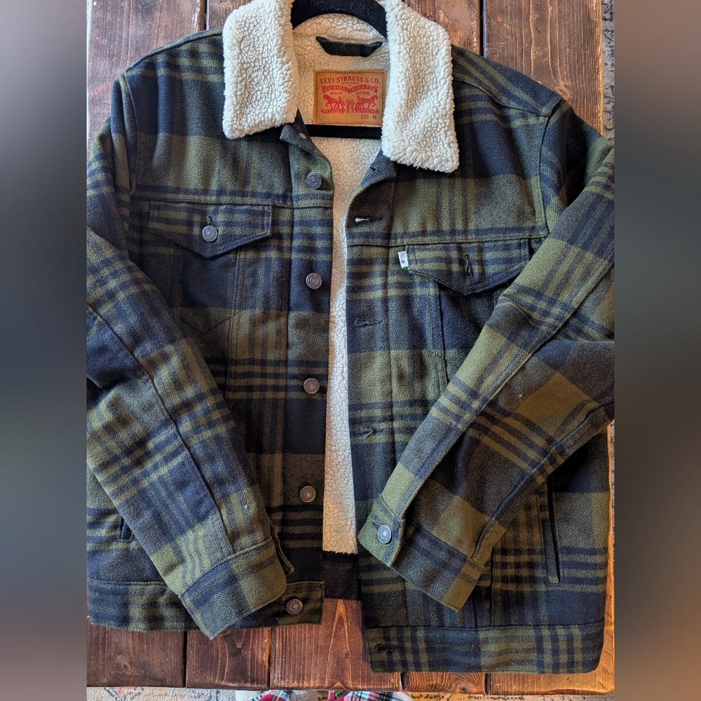 Levi's Mens Plaid Sherpa Jacket Medium